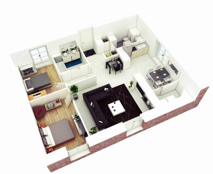 Denah Rumah Ekstra Ruang Pembantu