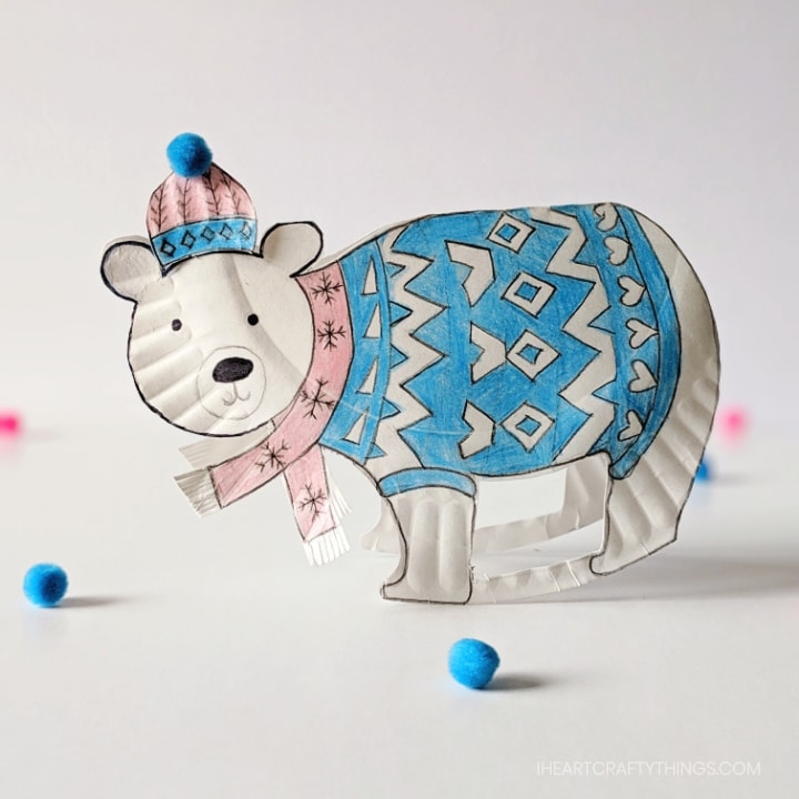 Paper Plate Rocking Polar Bear Craft I Heart Crafty Things