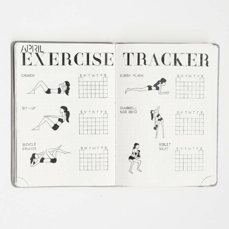 fitness-bullet-journal-trackers-to-achieve-your-health-goals-in-2020