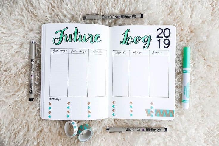 bullet journal future log