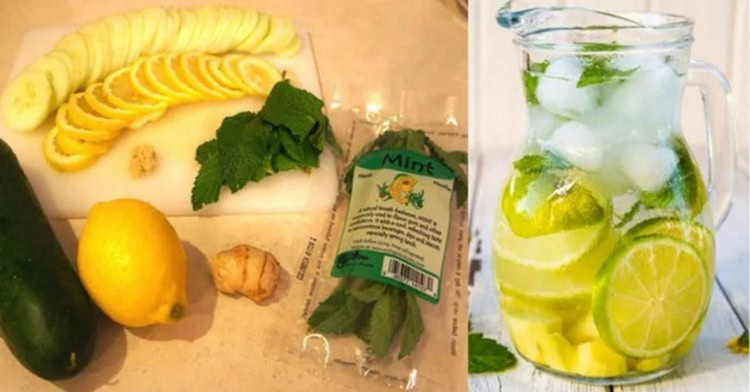 bebida de pepino com gengibre