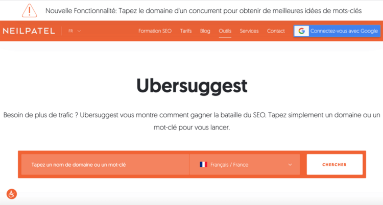 Home page ubersuggest