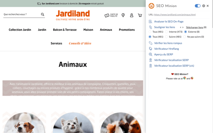SEO minion souligner les liens