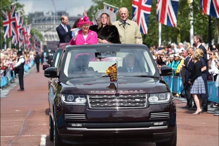 The Queen on A Ride an Orlando green screen photo booth participant joins Queen Elizabeth in a parade.