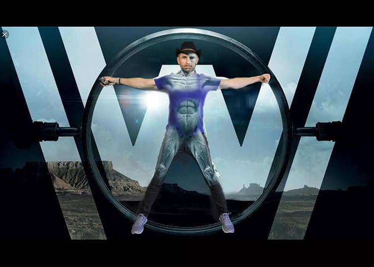 finished westworld green screen green screen photo booth image to promote Westworld, Season 2.