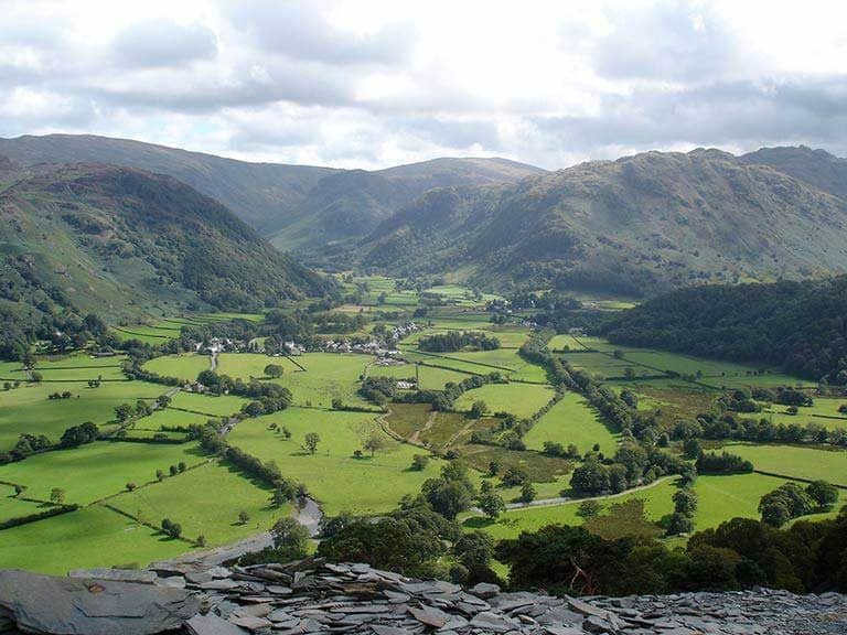 A view of the Borrowdale glacial valley