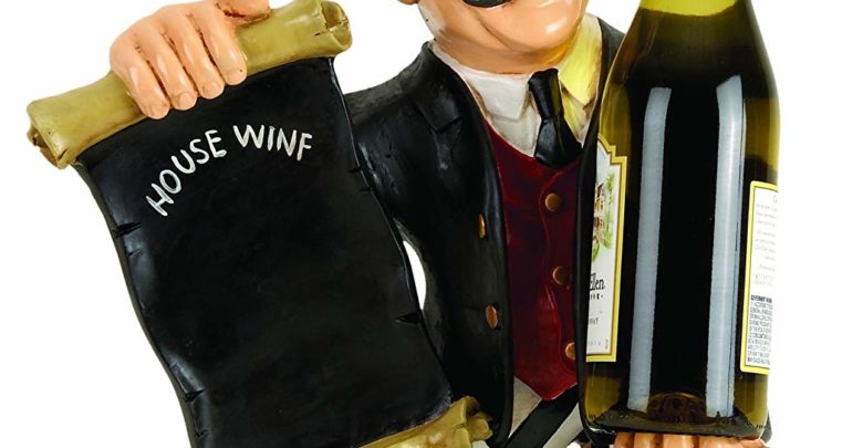 Deco 79 Poly Stone Chef Wine Holder