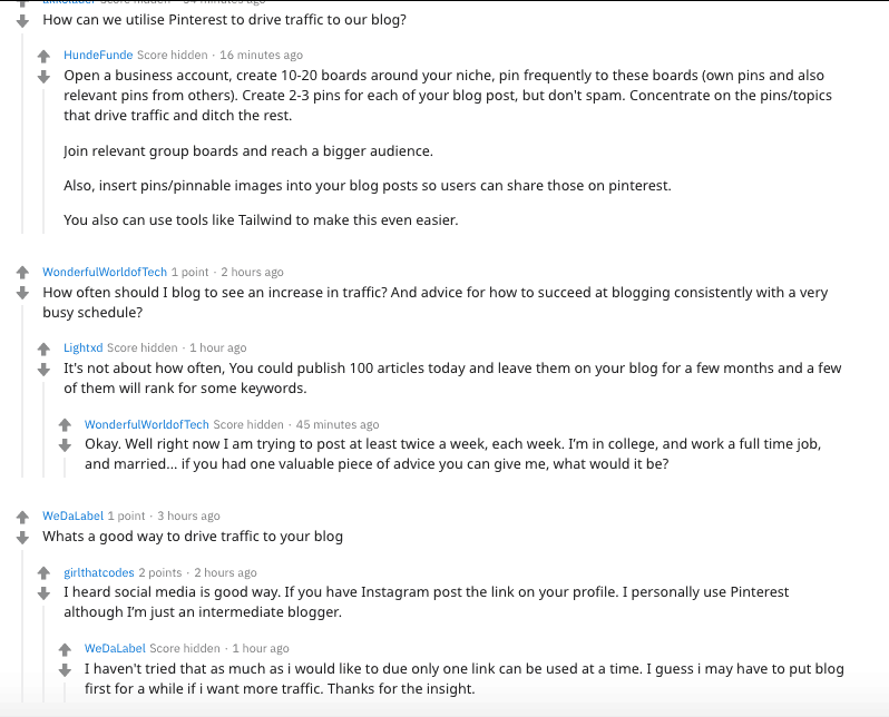 Questions from bloggers on Reddit