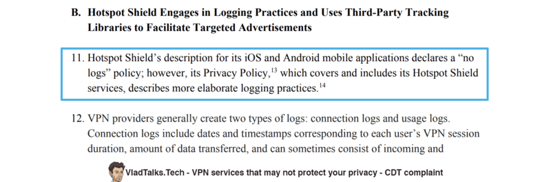 VPN services that may NOT protect your privacy 16 Hotspot Shield - CDT complaint