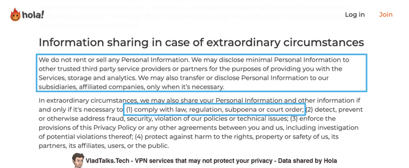 VPN services that may NOT protect your privacy 21 Data shared by Hola.org