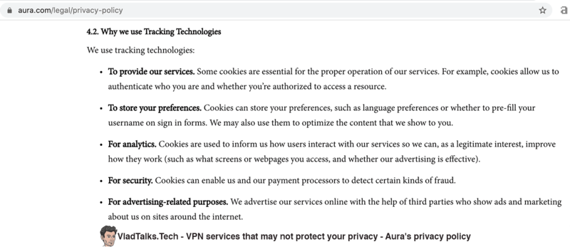 VPN services that may NOT protect your privacy 14 VPN Privacy - Aura's privacy policy