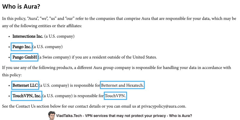 VPN services that may NOT protect your privacy 18 VPN privacy - Who is Aura?