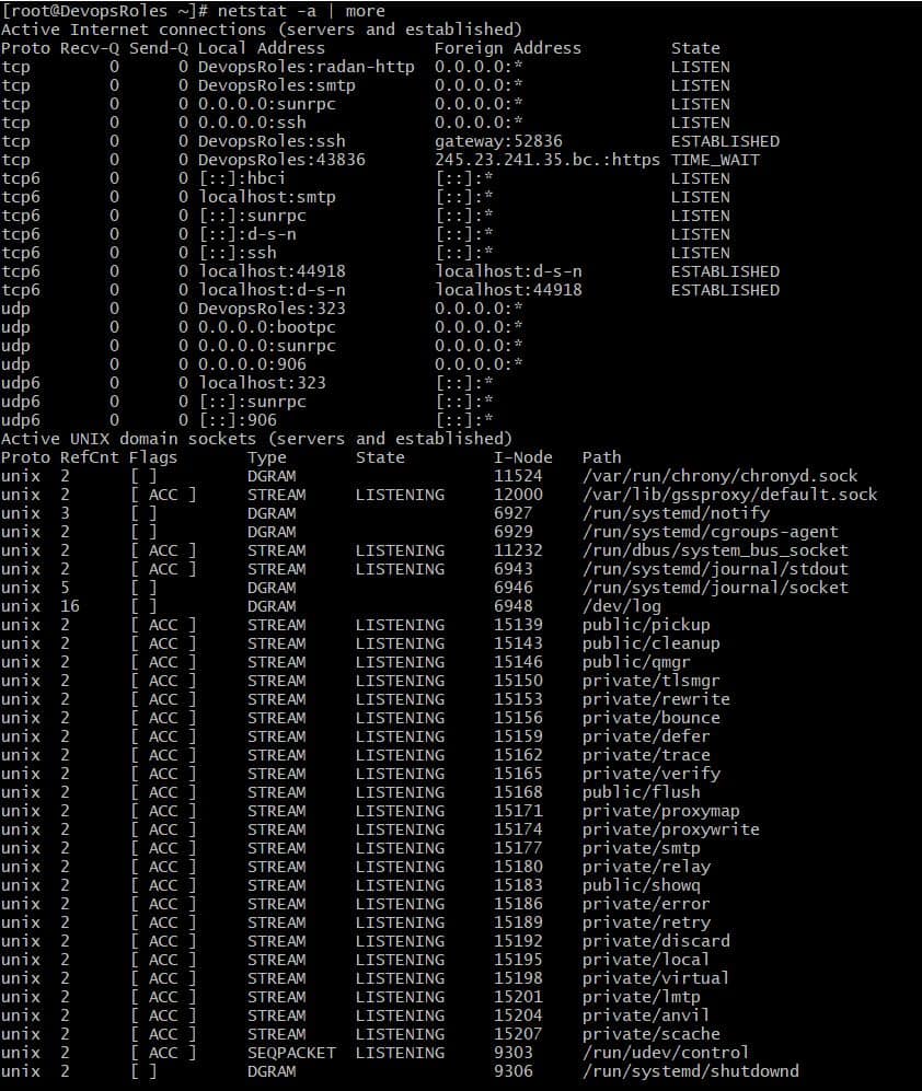 Netstat command in Linux with examples DevopsRoles