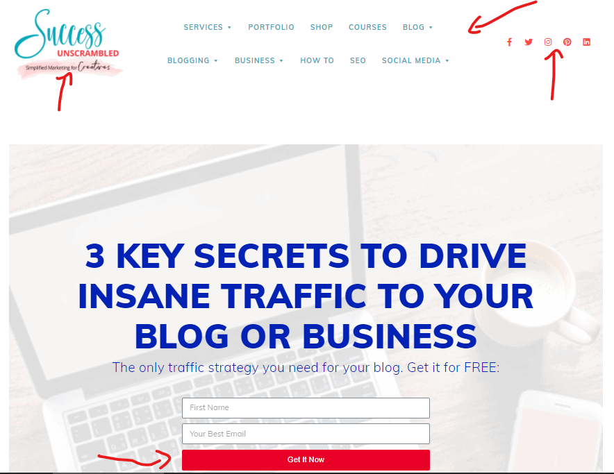 3 Key Secrets landing page example - 1
