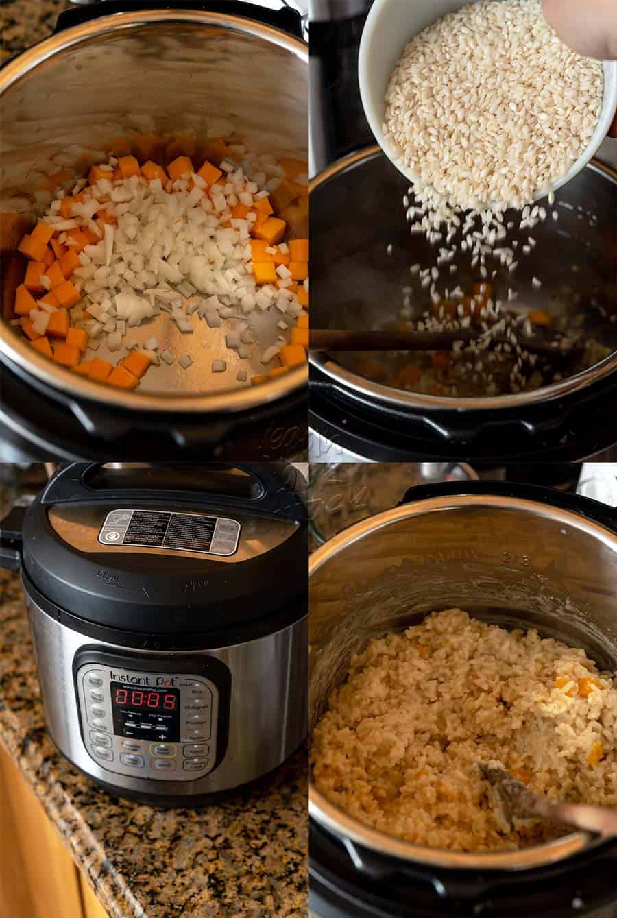 Cooking instant pot risotto