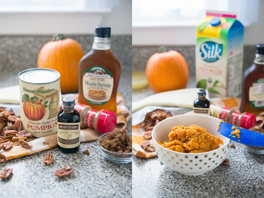 Vegan Pecan Pumpkin Pastries with Easy Maple Glaze - Easier than pie, and great for parties! @VeganYackAttack