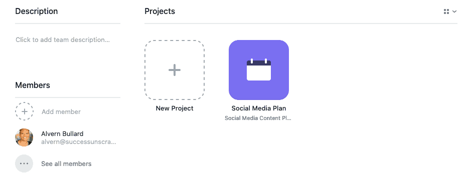 Social media plan template - Asana