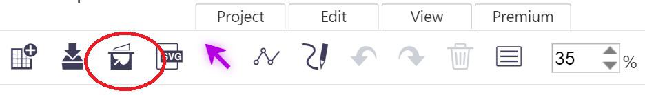 Trace icon in the online version of Canvas Workspace