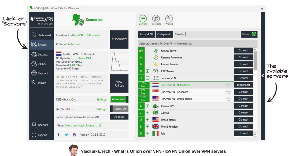 What is Onion over VPN? Would you go DEEP into the DARK caves of Transylvania? 9 The available ibVPN Onion over VPN servers