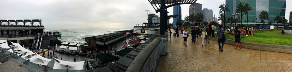 Lima waterfront and Larcomar shopping centre