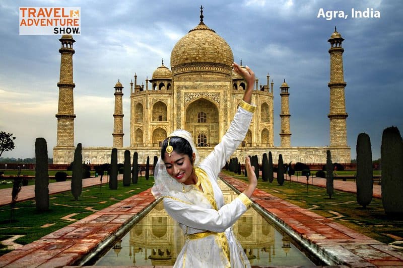 A participant at the MEGA Green Screen Destination Booth Travel and Adventure Show green screen photo booth 1
