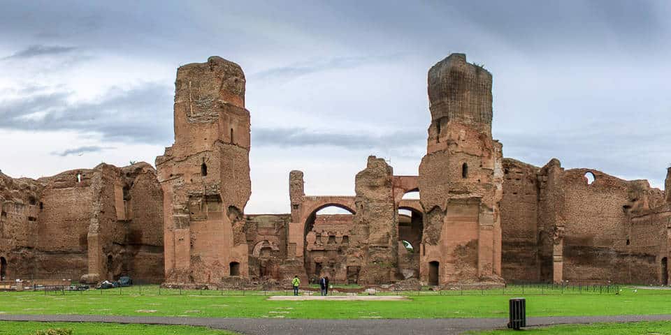 Ancient Baths of Caracalla in Rome: map, opera, mosaics, reconstruction