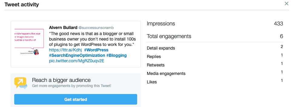 Top Tweet in Nov using Missinglttr