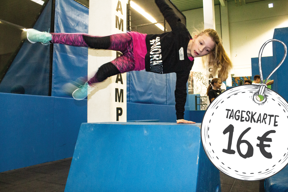 Tageskarte Parkour JUMP3000 Parkour Tageskarte