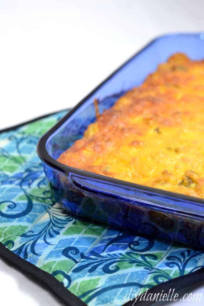 Sew a large pot holder for your casserole dish!