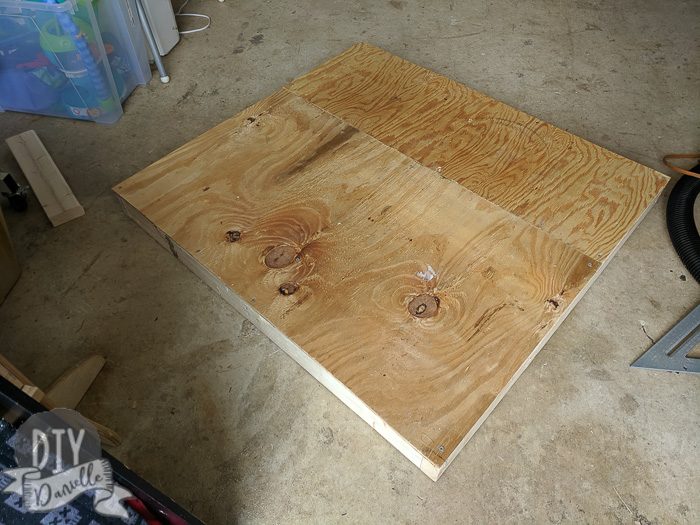 Used leftover plywood for the floor of the frame.