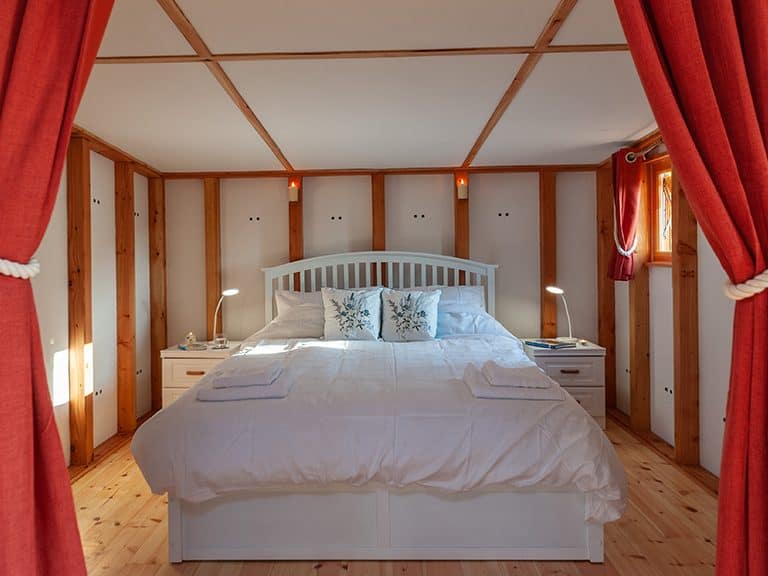 The beautiful, cosy bedroom in Kelker Well Roundhouse, located just outside the Lake District & Yorkshire Dales National Parks