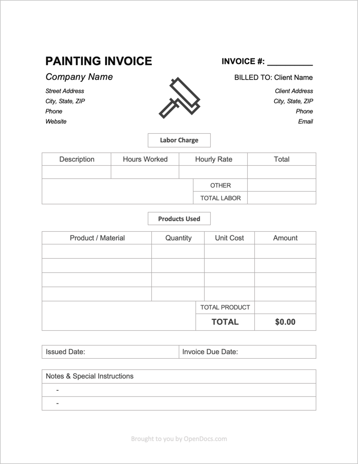 Free Painting Invoice Template PDF WORD EXCEL   Painting Invoice Sample 