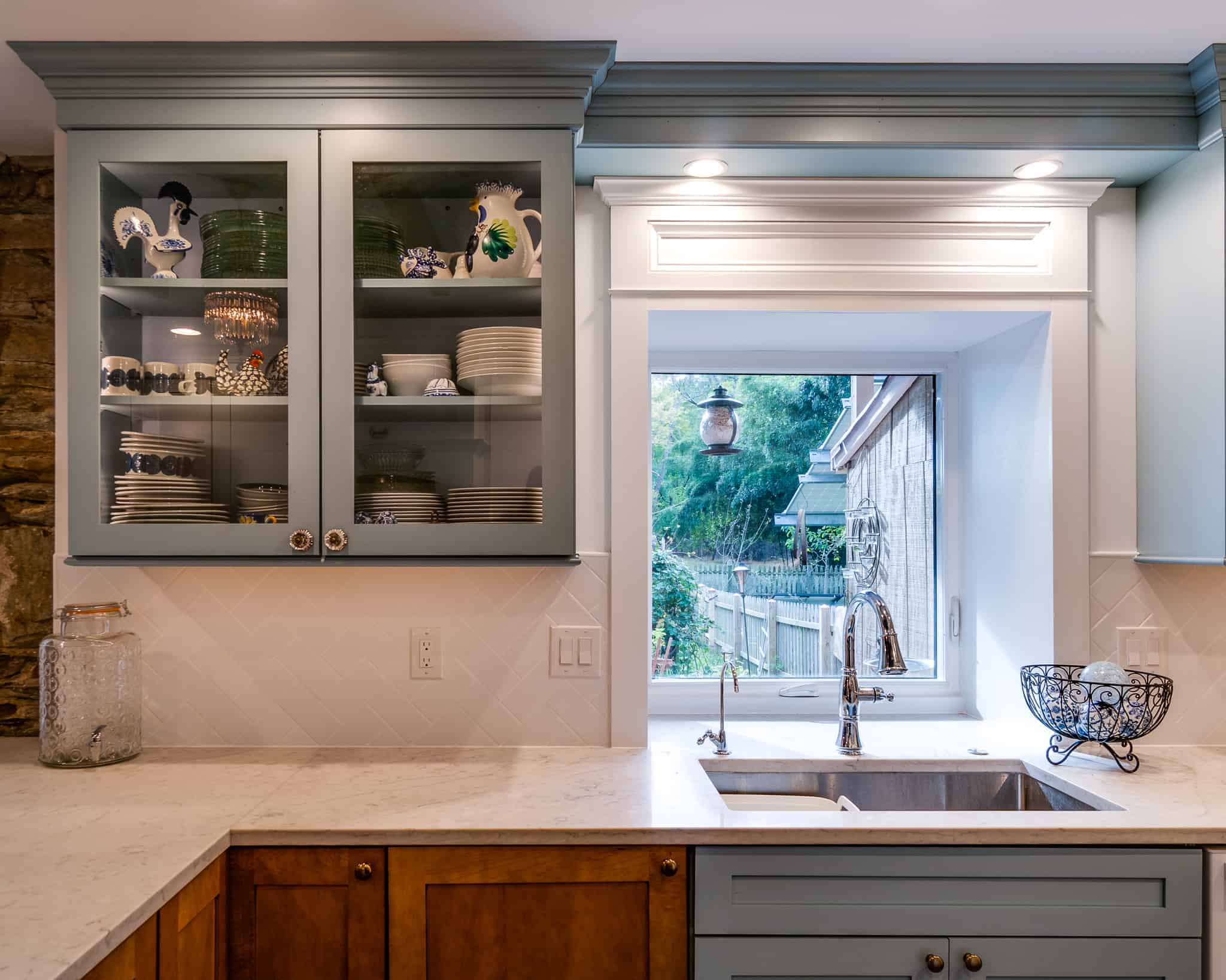 blue and white kitchen remodel in langhorne pa