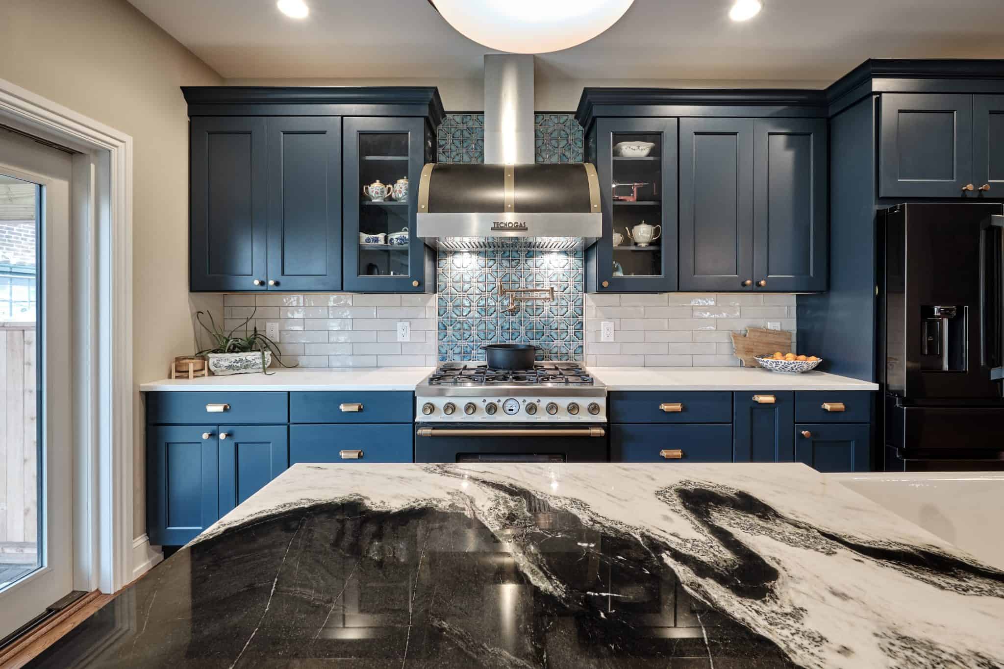 Blue Kitchen by a Home Remodeling Contractors in Bucks County PA
