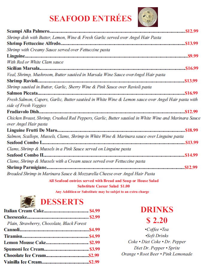 Menu Tuscany Italian Restaurant