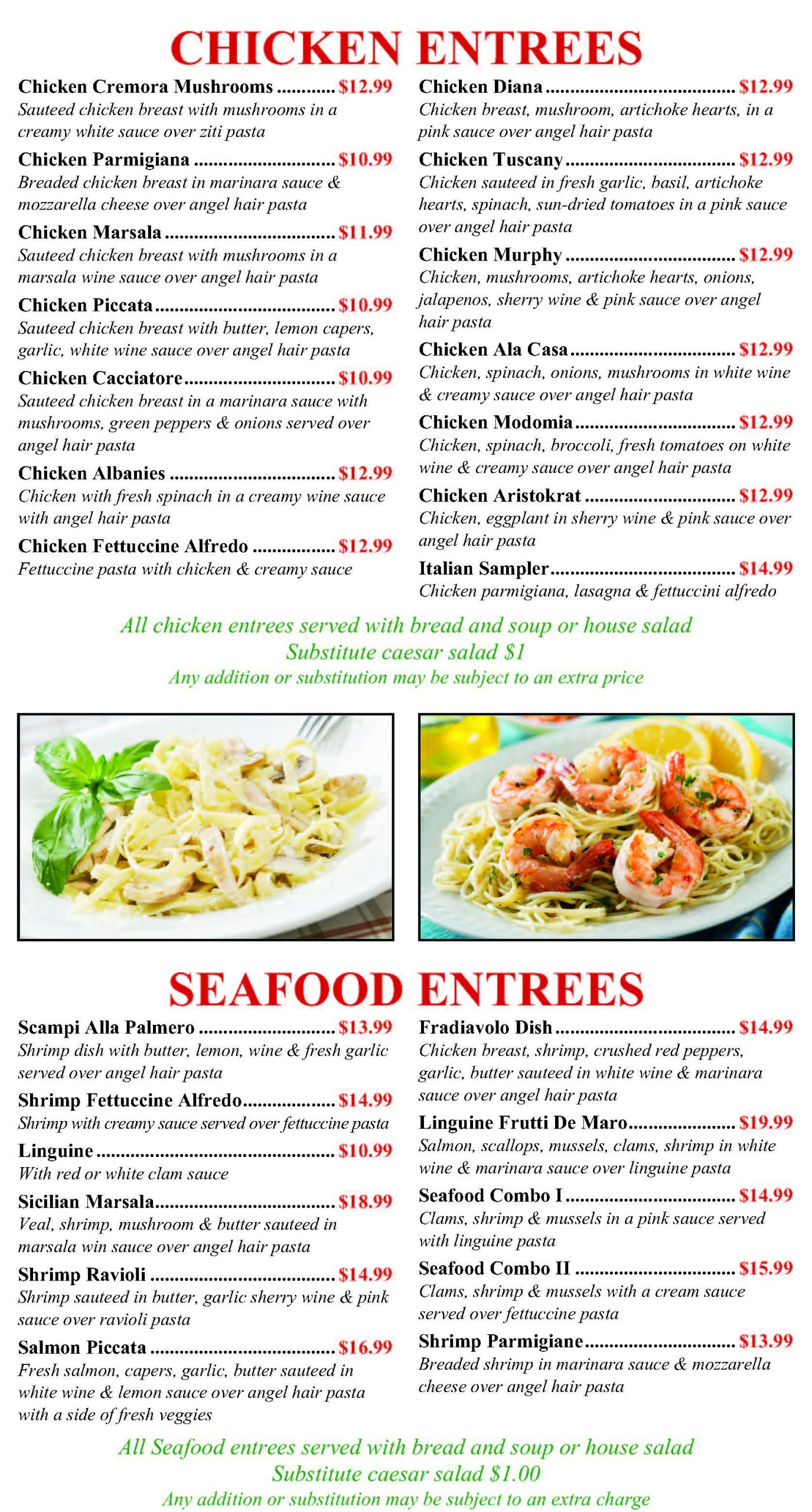 Menu Tuscany Italian Restaurant