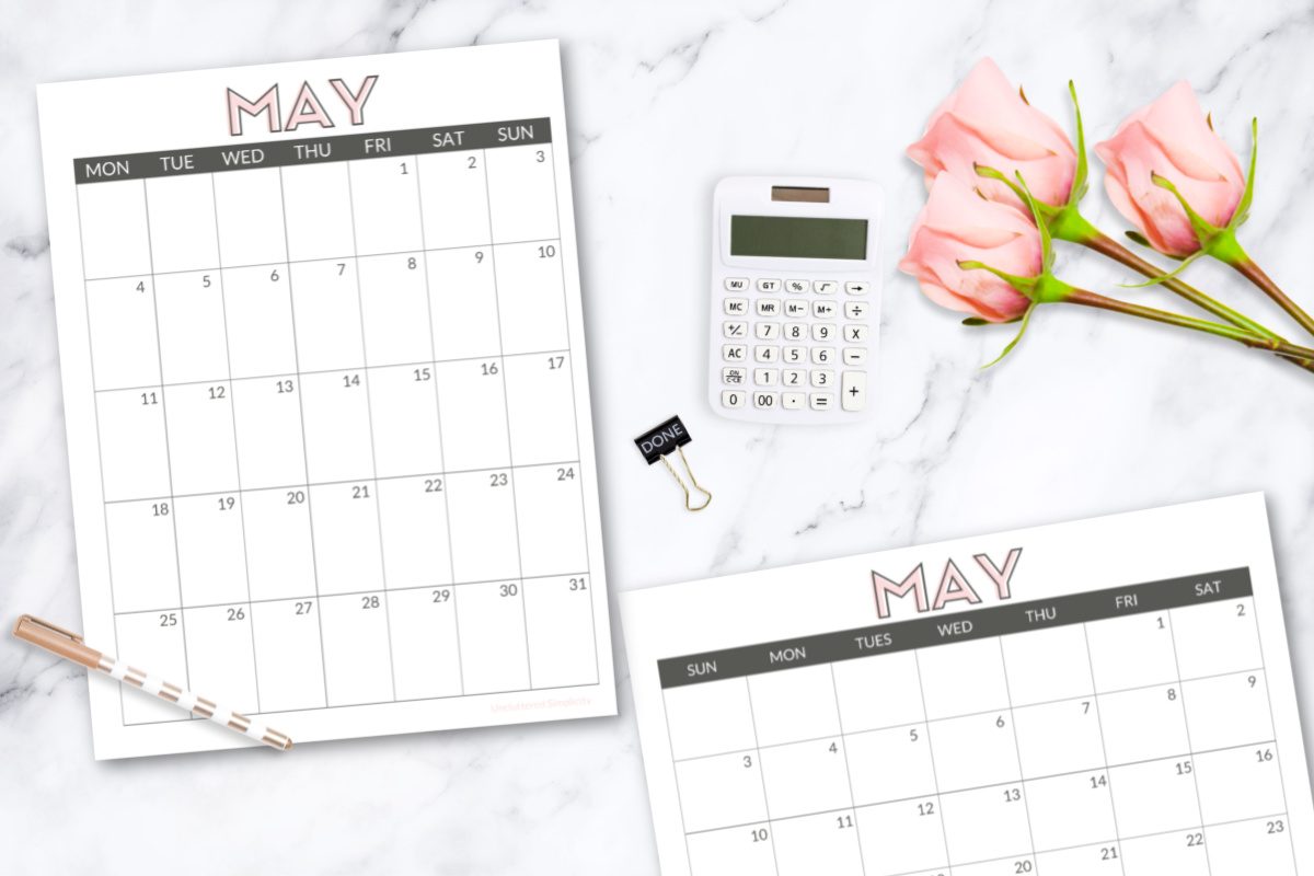 free printable may calendars