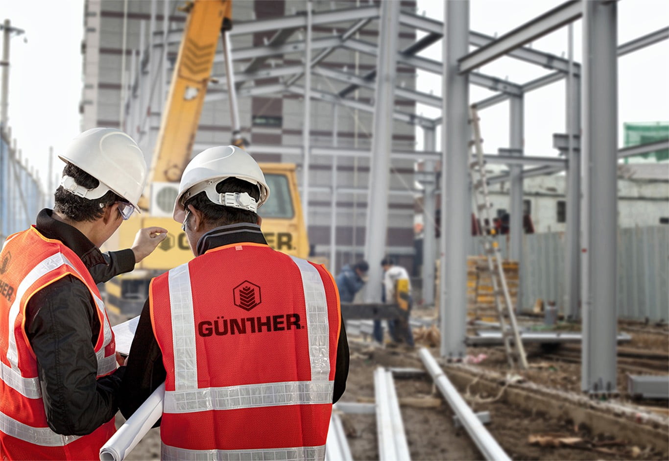 construction workers wearing gunther logo