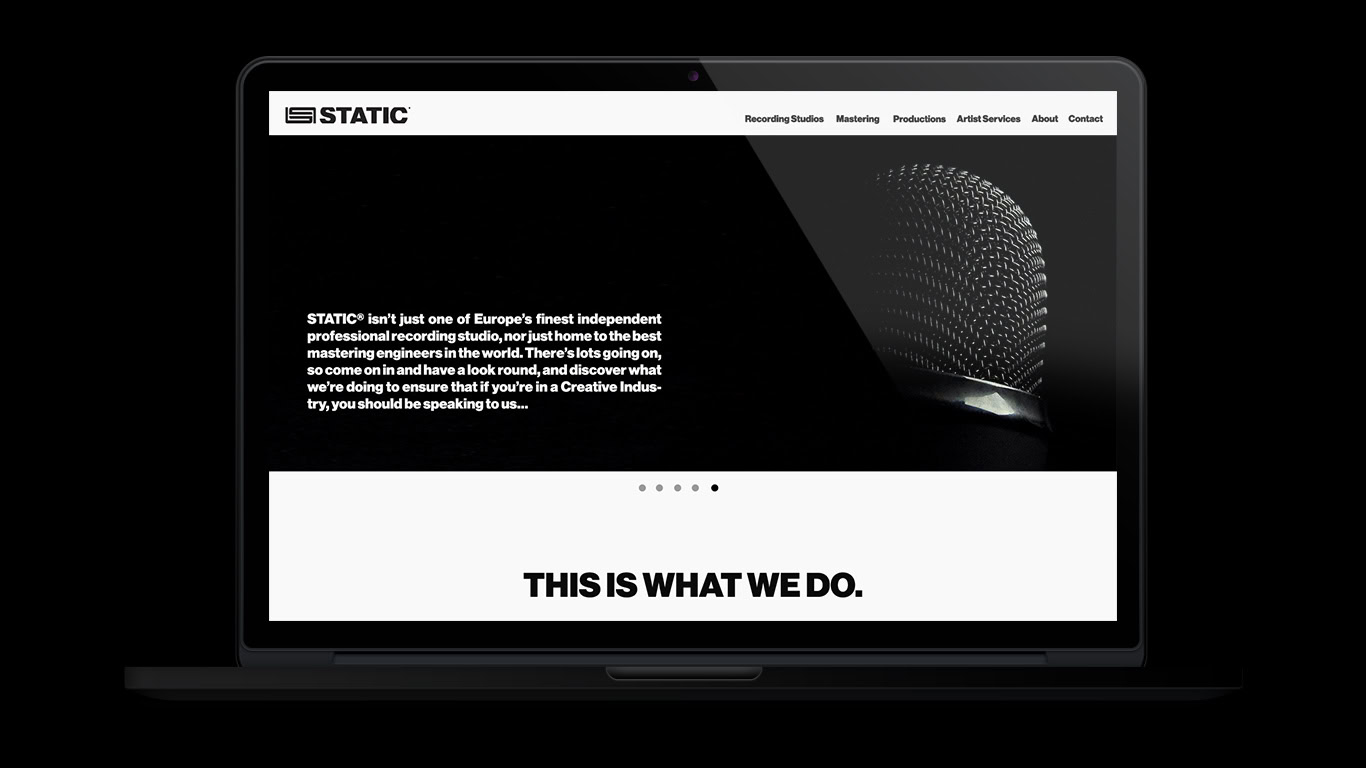 static studio web site design