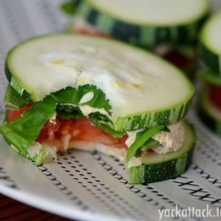 These Raw Zucchini Squash Sandwiches are an easy and super-healthy snack that are especially refreshing on a hot summer day!