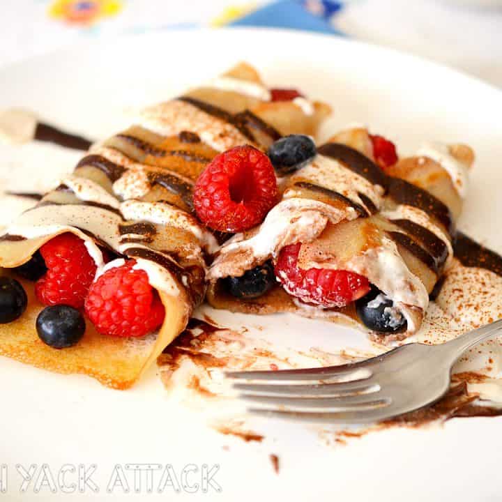 Eating Zebra Berry Crepes