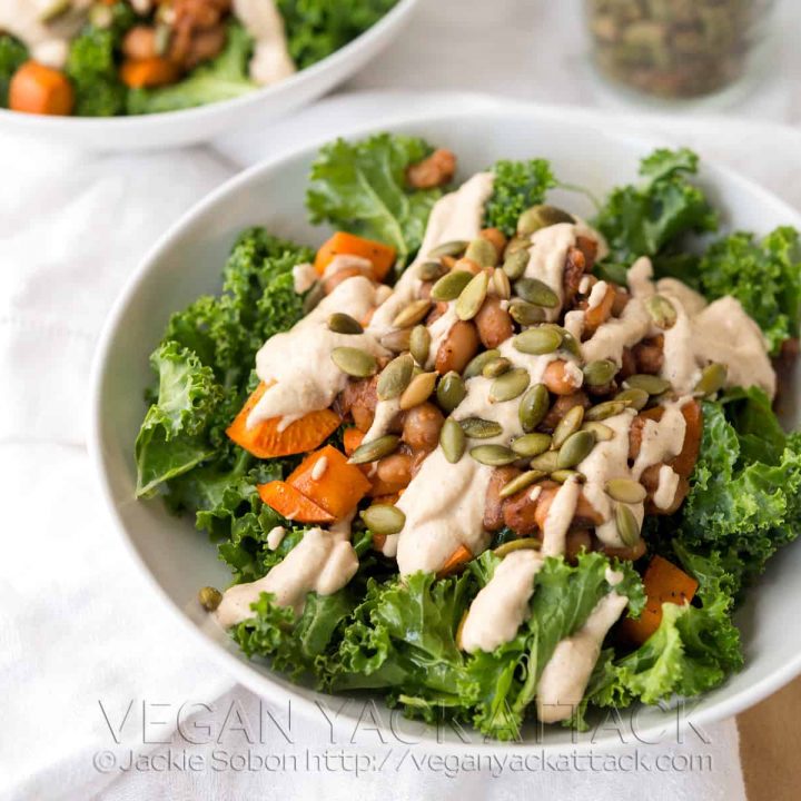 Vegan Southern Kale Salad with Smoky Ranch