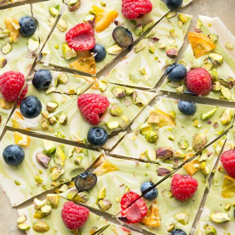 Spring Vegan White Chocolate Matcha Bark