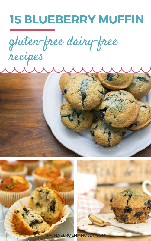 15 gluten-free dairy-free blueberry muffin recipes, including: classic blueberry muffins, vegan blueberry muffins, egg-free blueberry muffins, flourless blueberry muffins, and more!