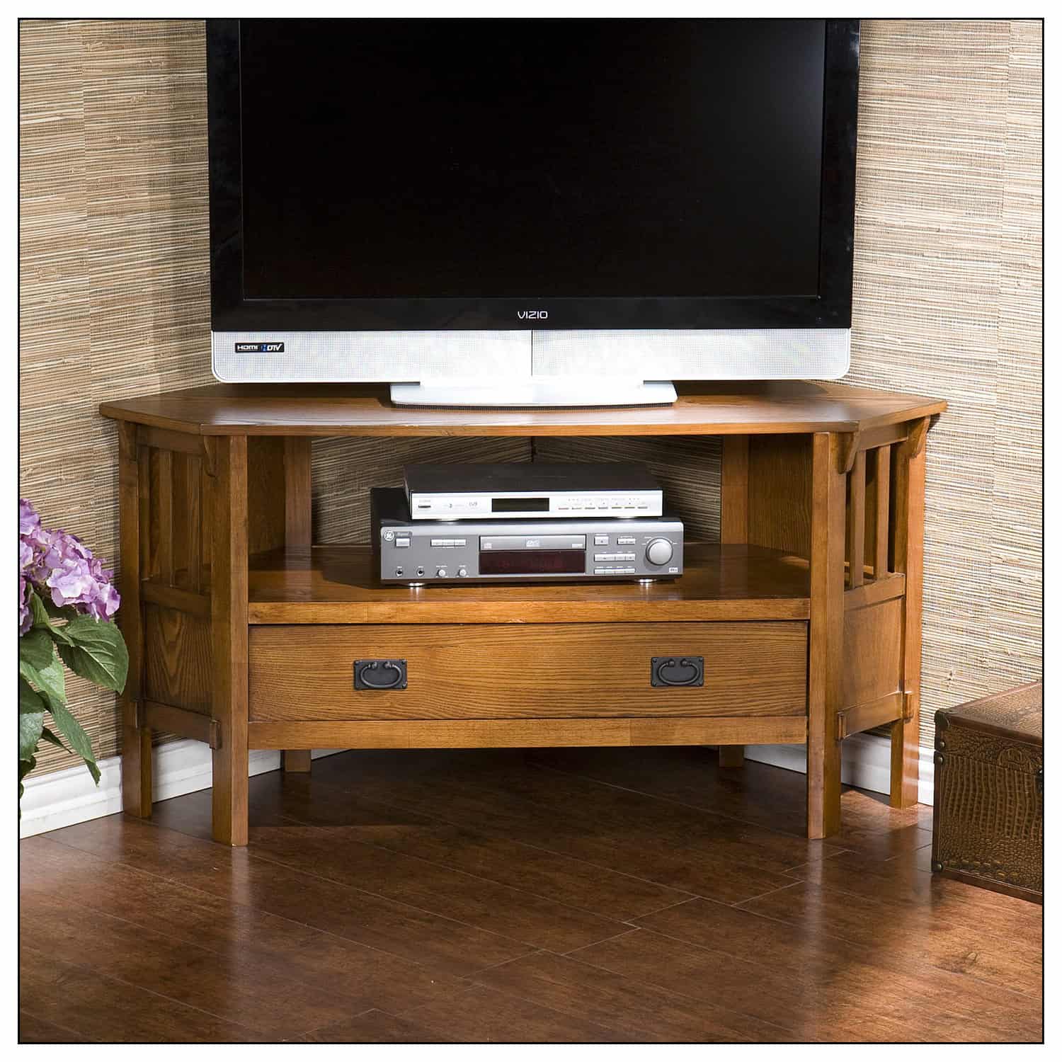 Gallery Of Corner Tv Stands For 46 Inch Flat Screen View 1 Of 15 Photos