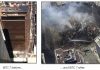 Photos of Building 7 before and after collapse