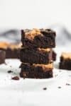 Introducing Halva Brownies AKA thick fudgy brownies swirled with ribbons of halva, my favorite middle eastern confection. Think tahini brownies, but better!