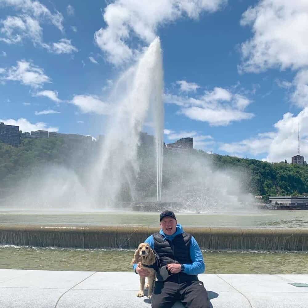 point state park fountain with russ and franklin
