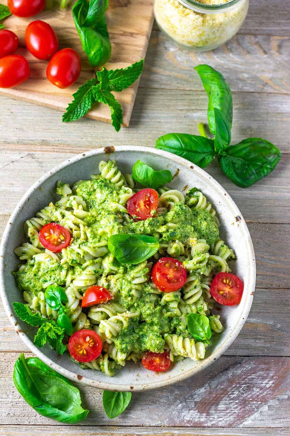 Vegan Pesto Pasta Recipe - Healthier Steps