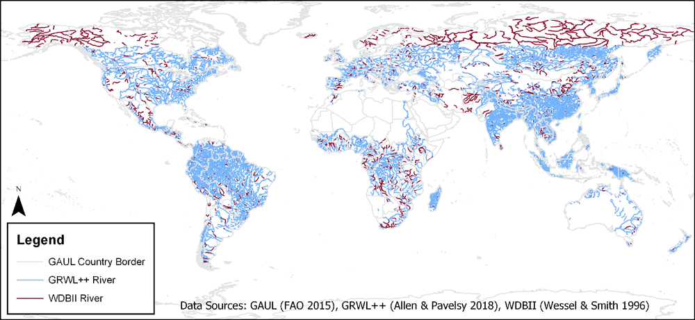 Three different GIS datasets were used to create the Global Subnational River Borders. Source: Popelka and Smith, 2020.